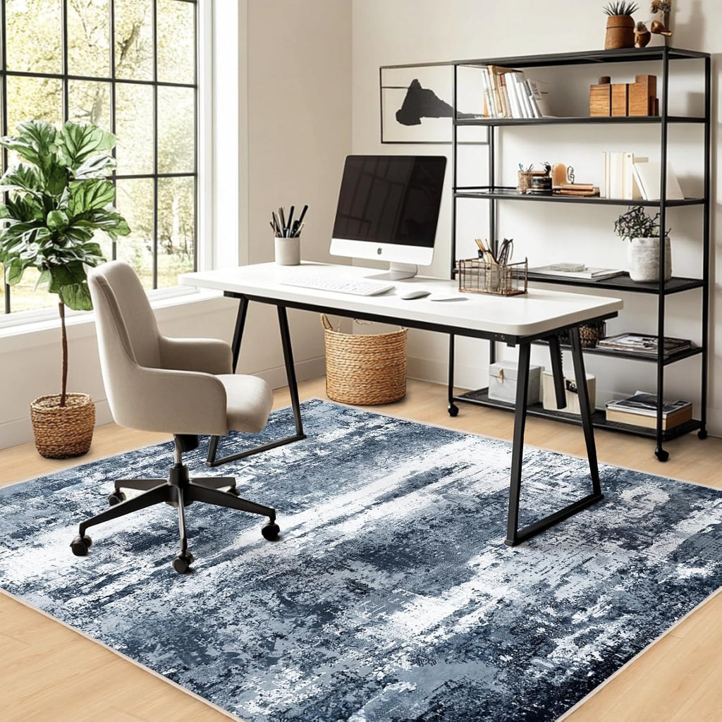 Washable Area Rugs 5'x7' Non-Slip Modern Abstract Soft for Living Room Entryway Bedroom Nursery, Print Pattern Home Decor Aesthetic