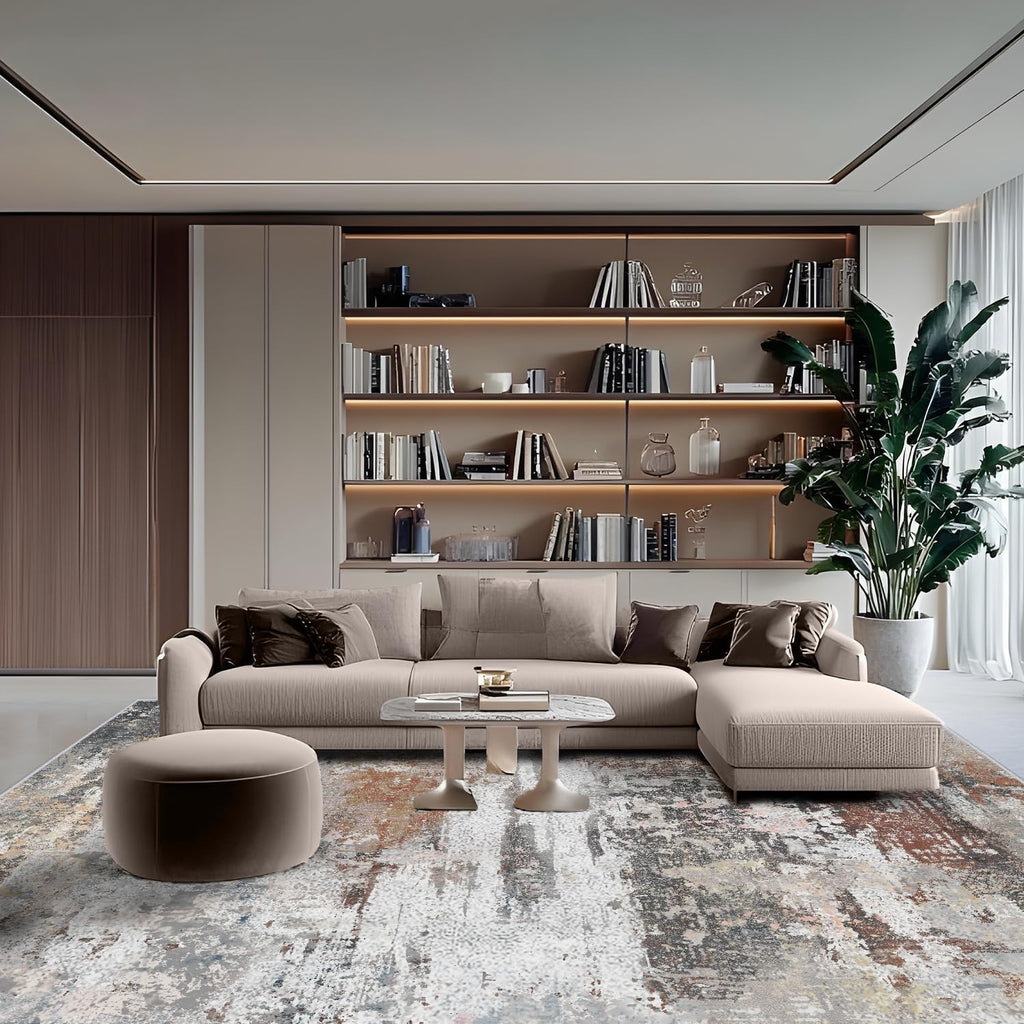 Washable Area Rugs 5'x7' Non-Slip Modern Abstract Soft for Living Room Entryway Bedroom Nursery, Print Pattern Home Decor Aesthetic