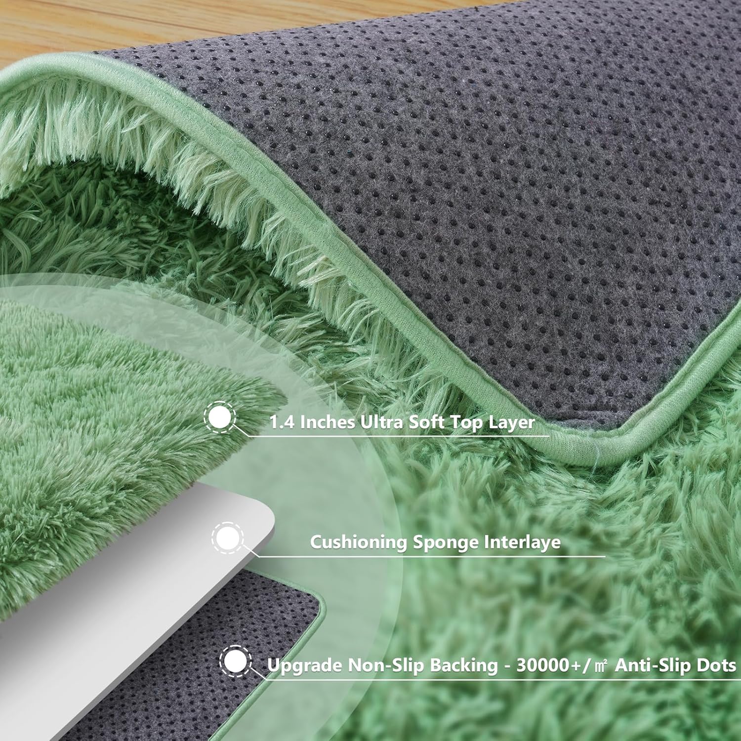 Area Rugs for Living Room Bedroom, Non-Slip Fluffy Soft Shag Carpet for Kids Home Dorm Decor