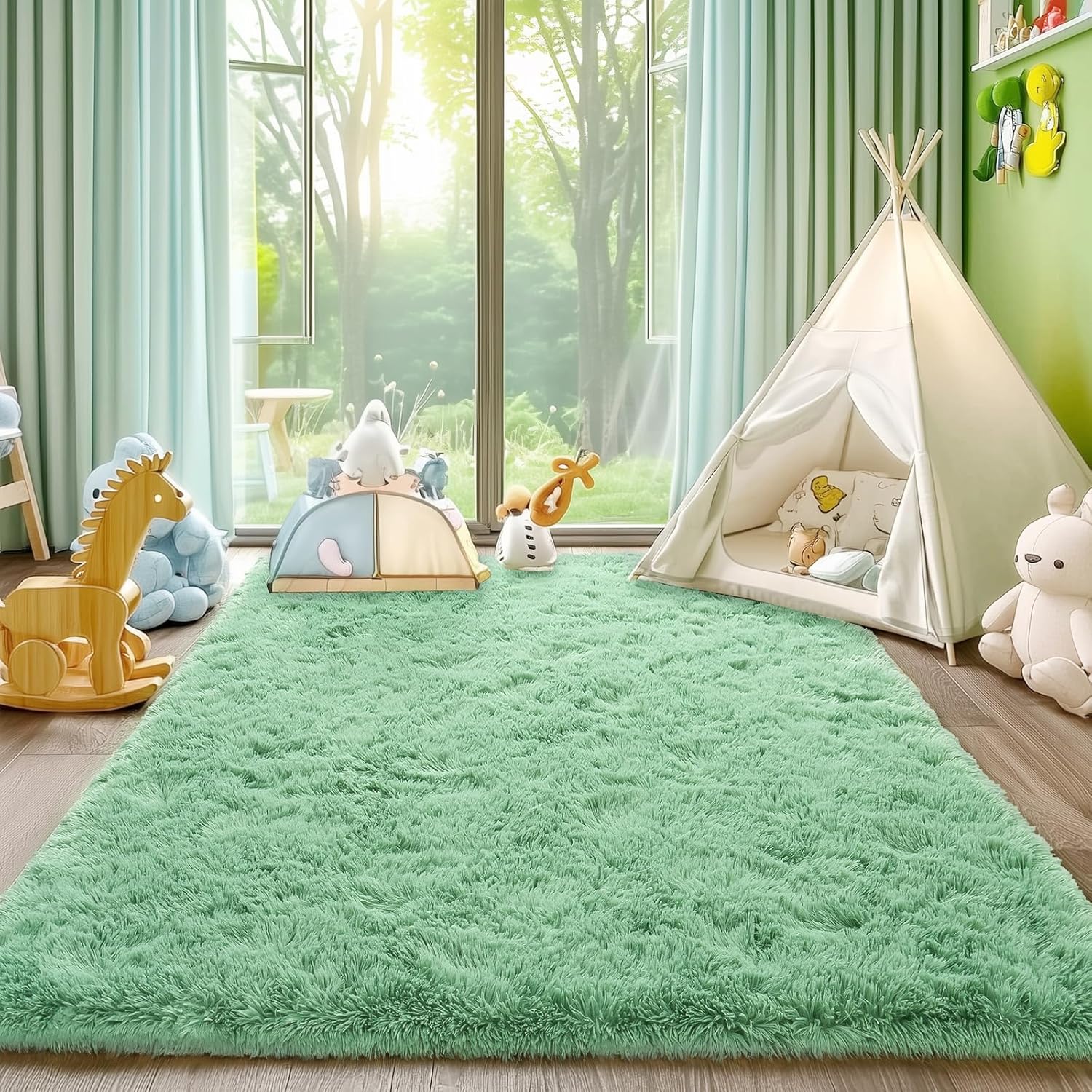 Area Rugs for Living Room Bedroom, Non-Slip Fluffy Soft Shag Carpet for Kids Home Dorm Decor