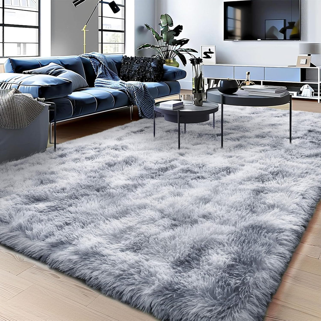 4x6ft Soft Fluffy Area Rug, Non-Slip Shaggy Carpet for Bedroom Living Room, Cozy Plush Floor Rug for Home Decor