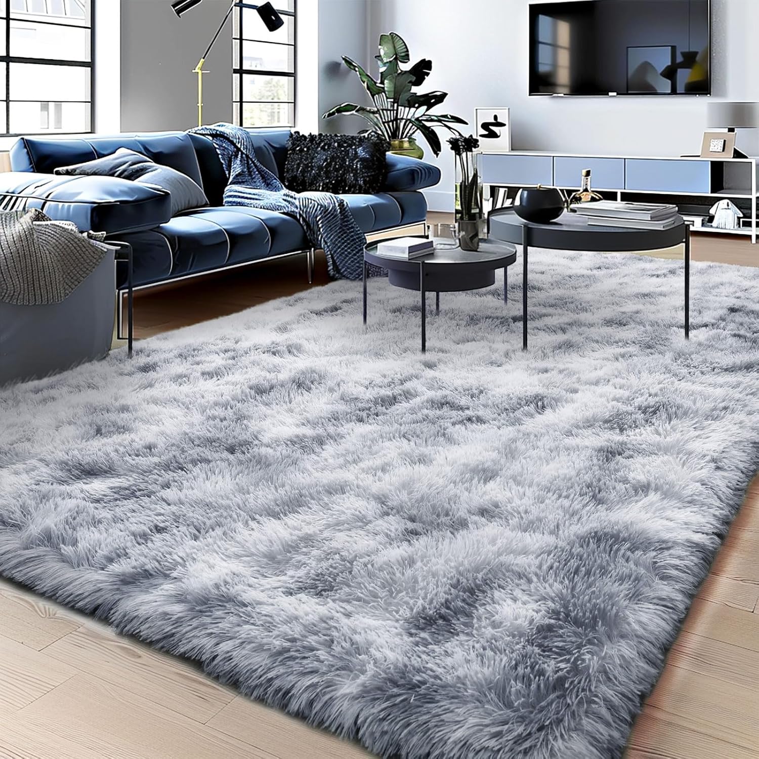 4x6ft Soft Fluffy Area Rug, Non-Slip Shaggy Carpet for Bedroom Living Room, Cozy Plush Floor Rug for Home Decor