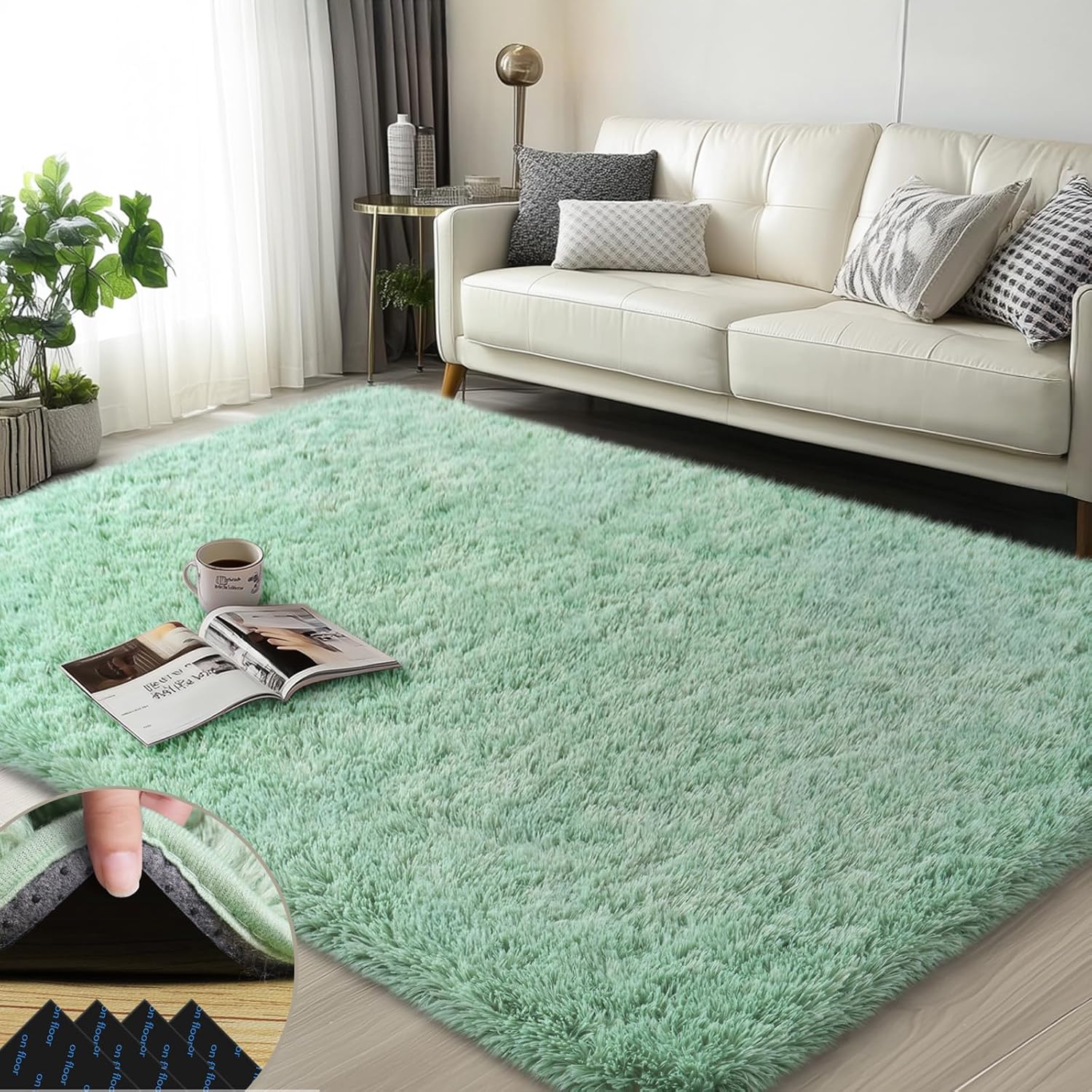 3x5 Fluffy Area Rugs for Living Room Bedroom, Soft Shag Kids Rug Small Carpet Home Decor