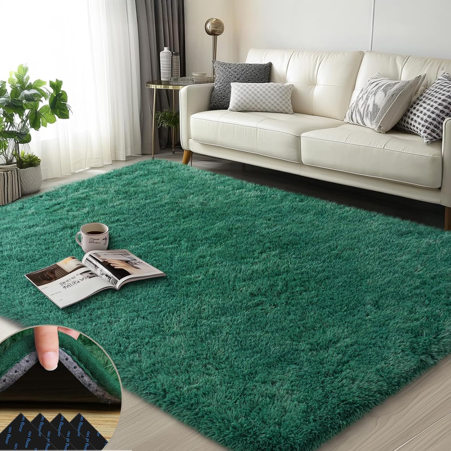 3x5 Fluffy Area Rugs for Living Room Bedroom, Soft Shag Kids Rug Small Carpet Home Decor