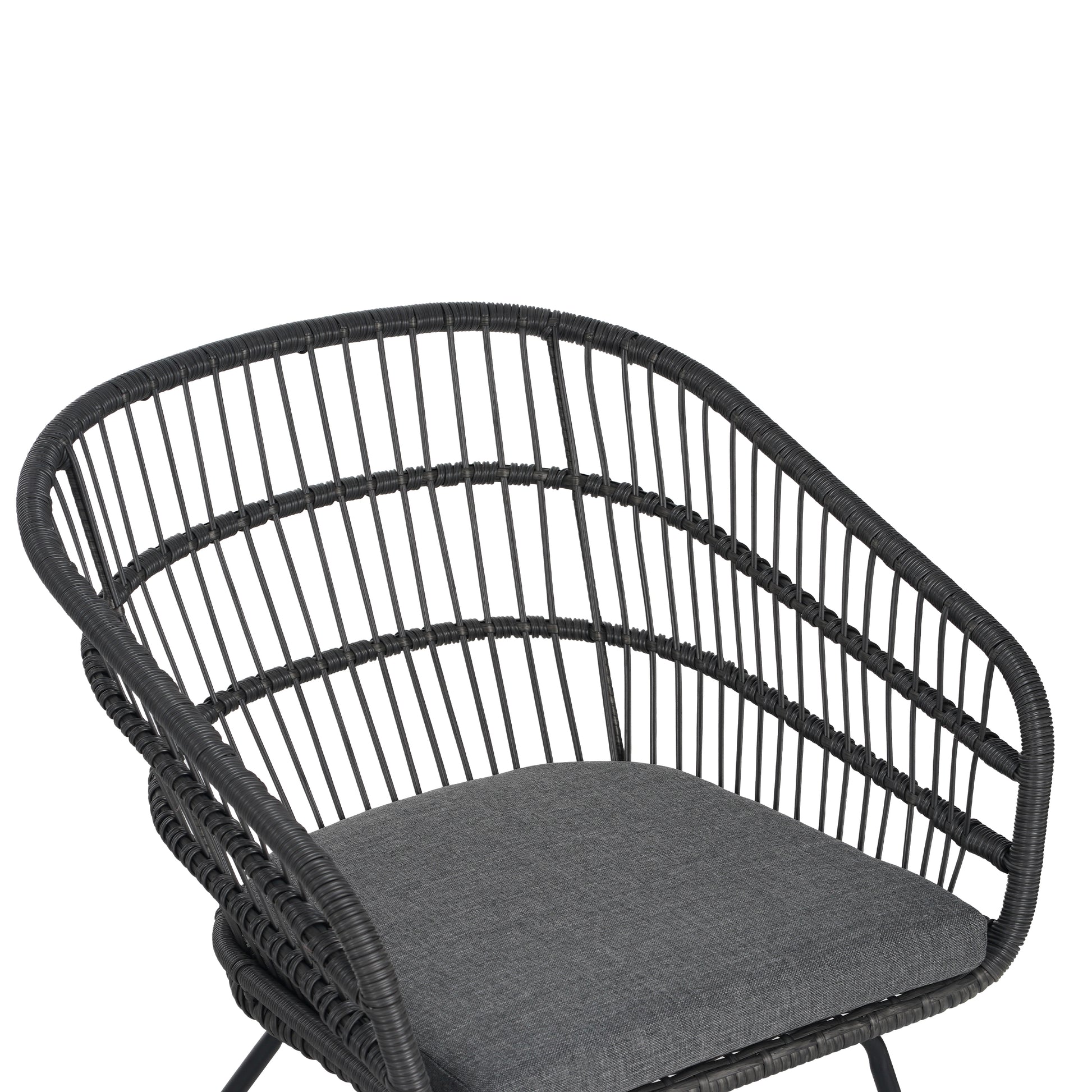 Outdoor Patio Dining Chairs Set of 2 Wicker Armchairs with Removable Cushions