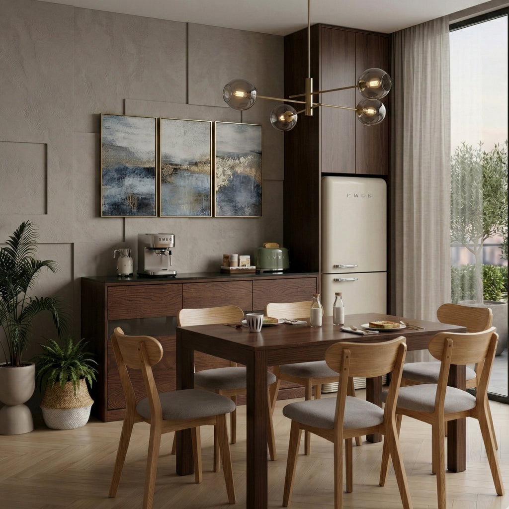 Set of 2/4 Minimalist Solid Oak Dining Chairs Kitchen 47.5x55.5x78cm