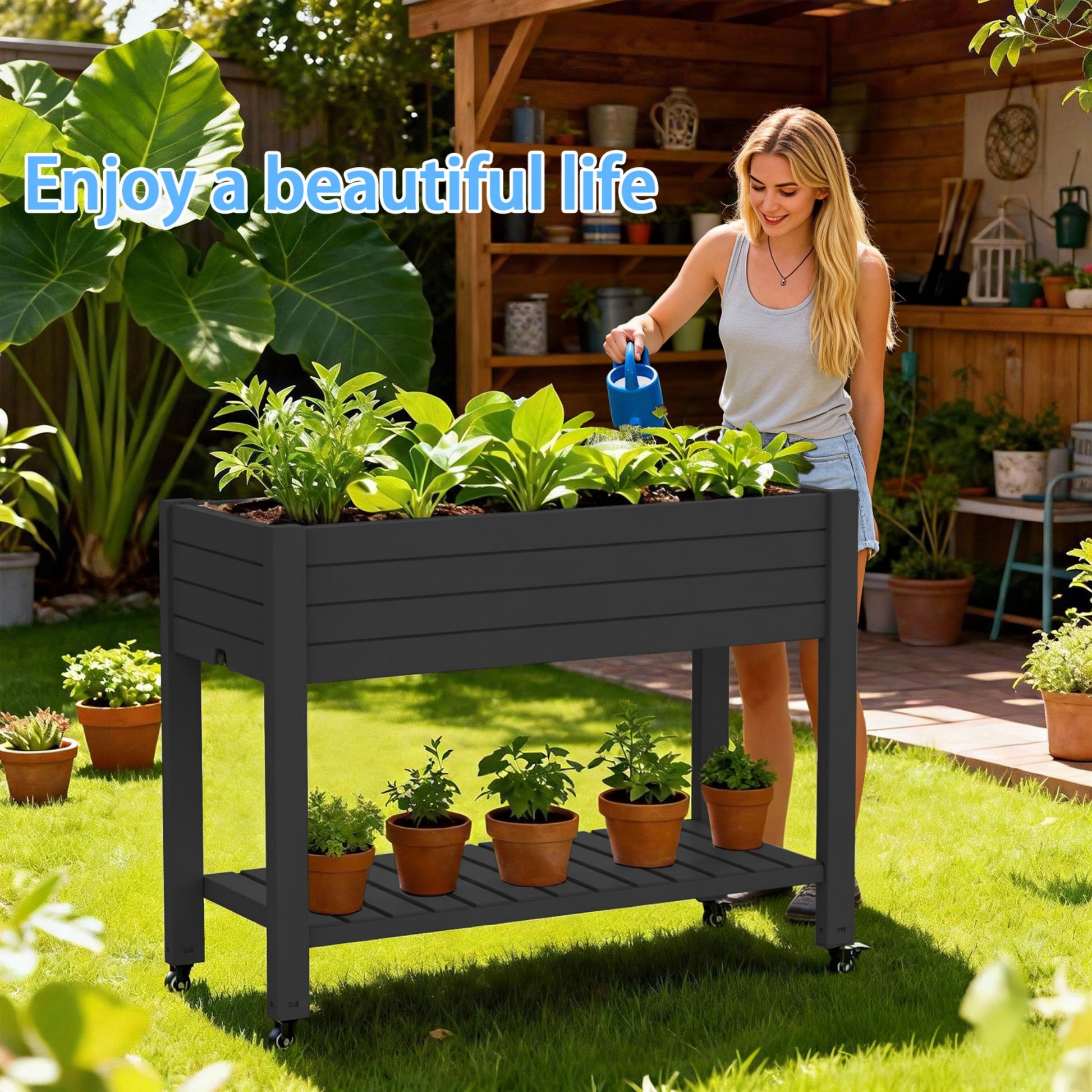 Garden Bed, Outdoor Planter Box for Vegetables, Flowers & Herbs, Raised Planter Multiple Sizes