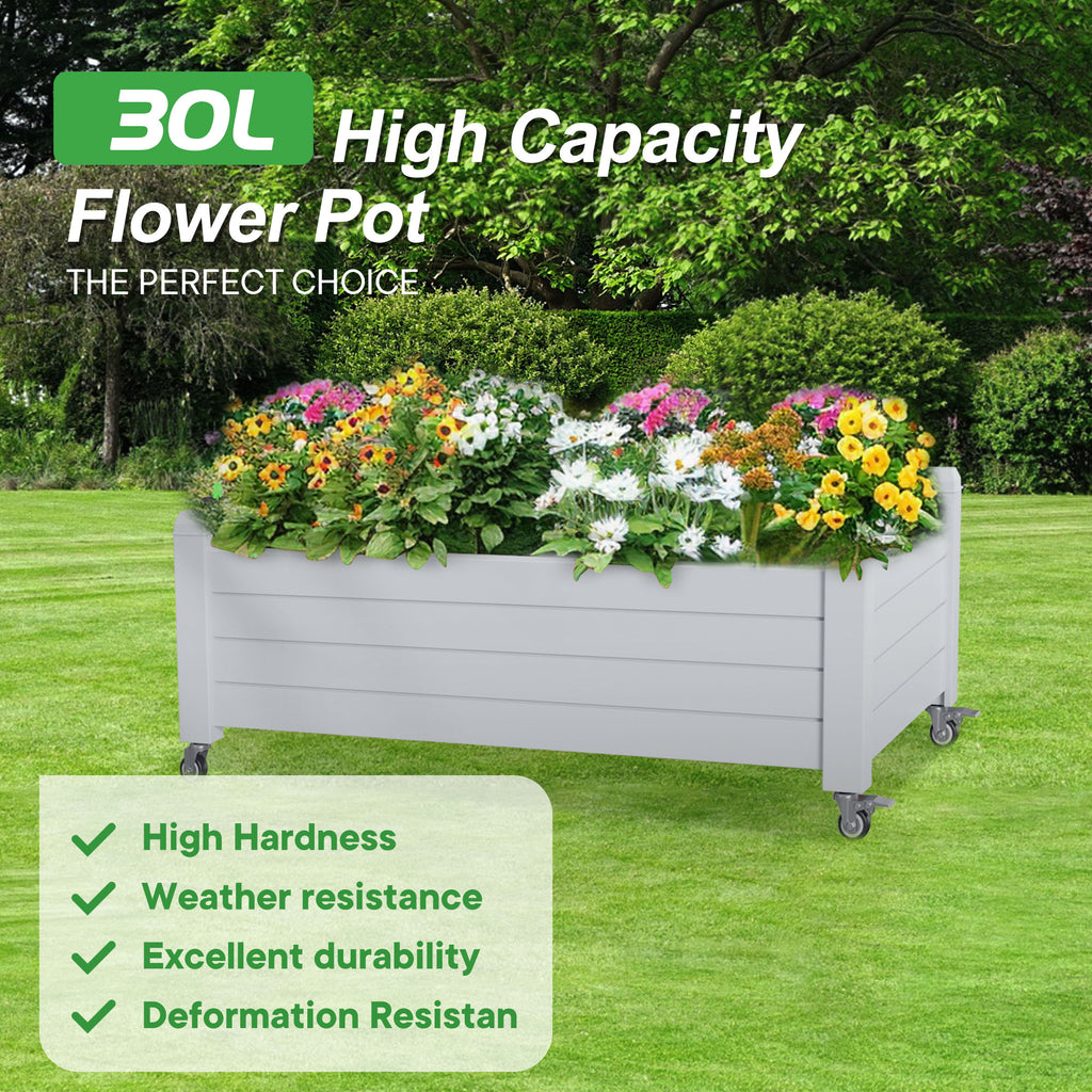 21Gallon Outdoor Planter Box, Garden Bed for Vegetables, Flowers & Herbs, Raised Planter