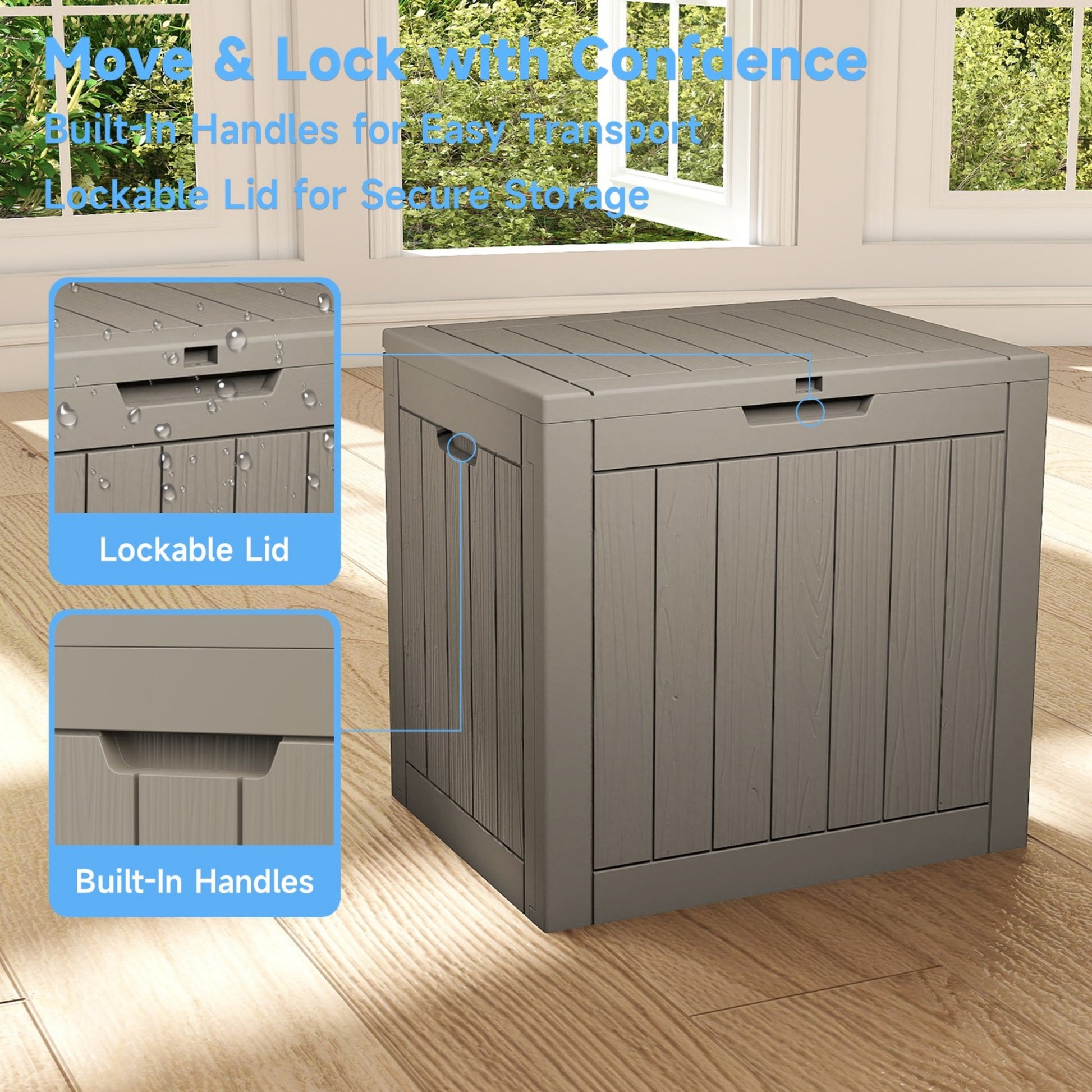 Water Resistant Resin Lockable Deck Box