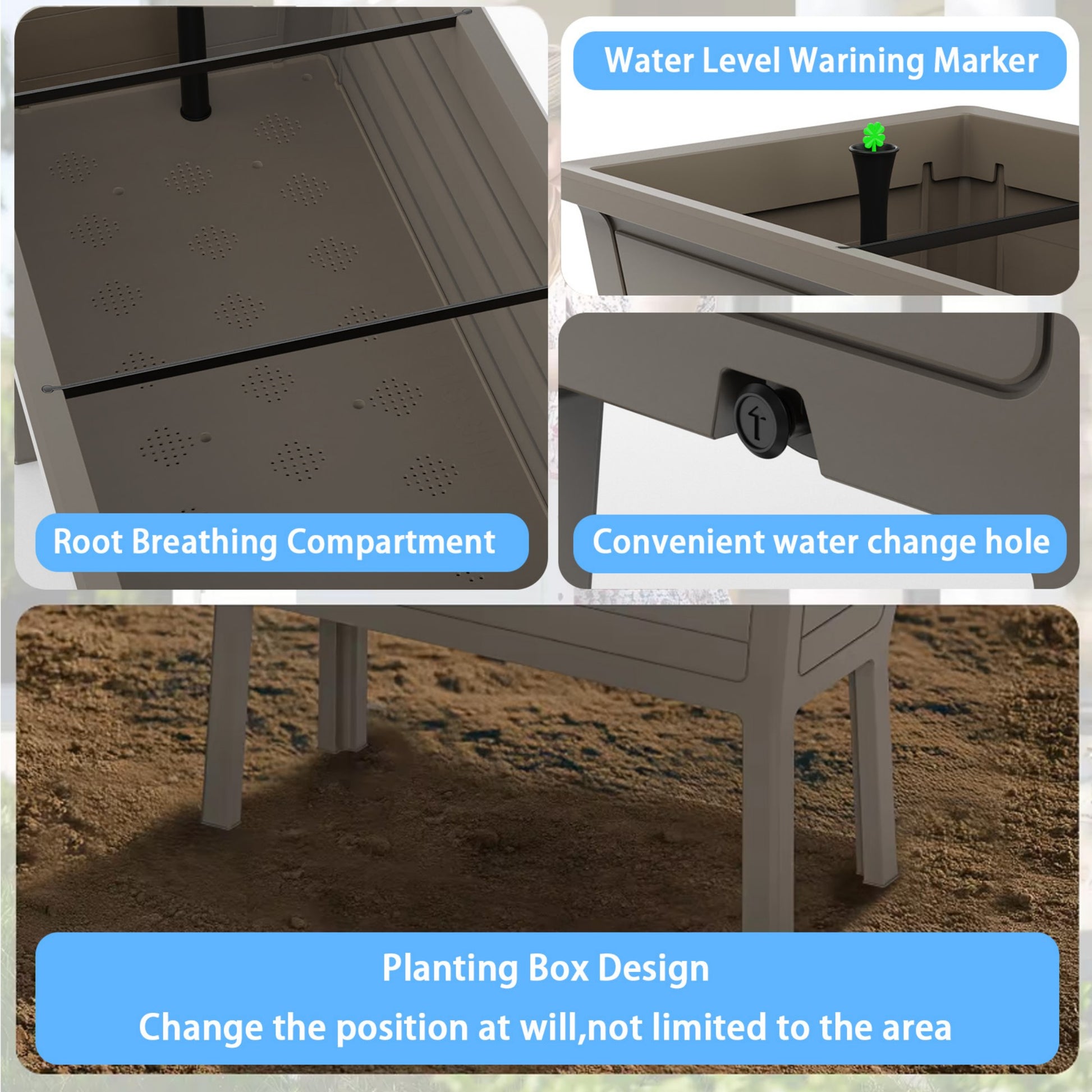 Garden Bed, Outdoor Planter Box for Vegetables, Flowers & Herbs, Raised Planter Multiple Sizes
