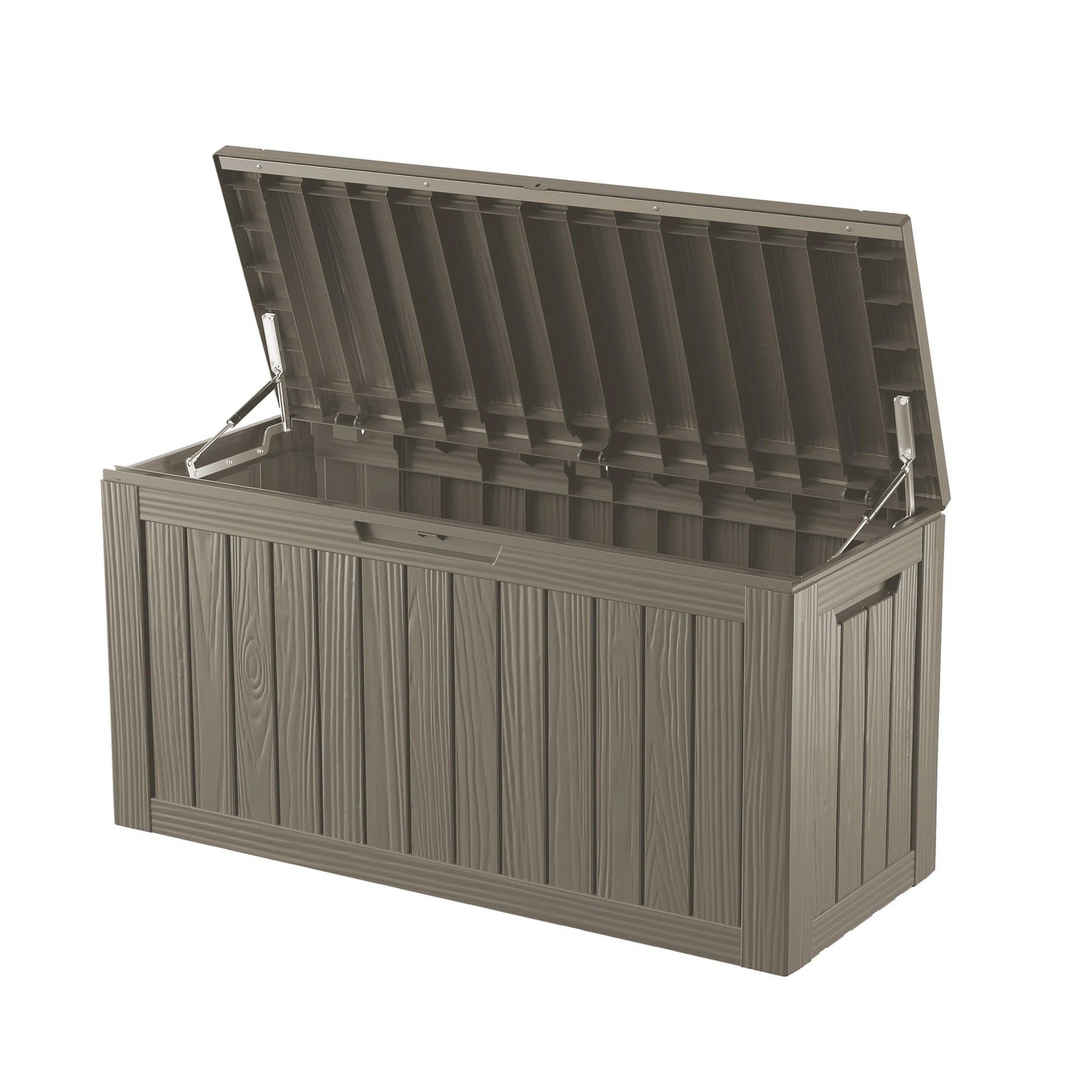 80 Gallon Outdoor Deck Box, Water-Resistant Resin Storage Box with Lockable Lid for Patio