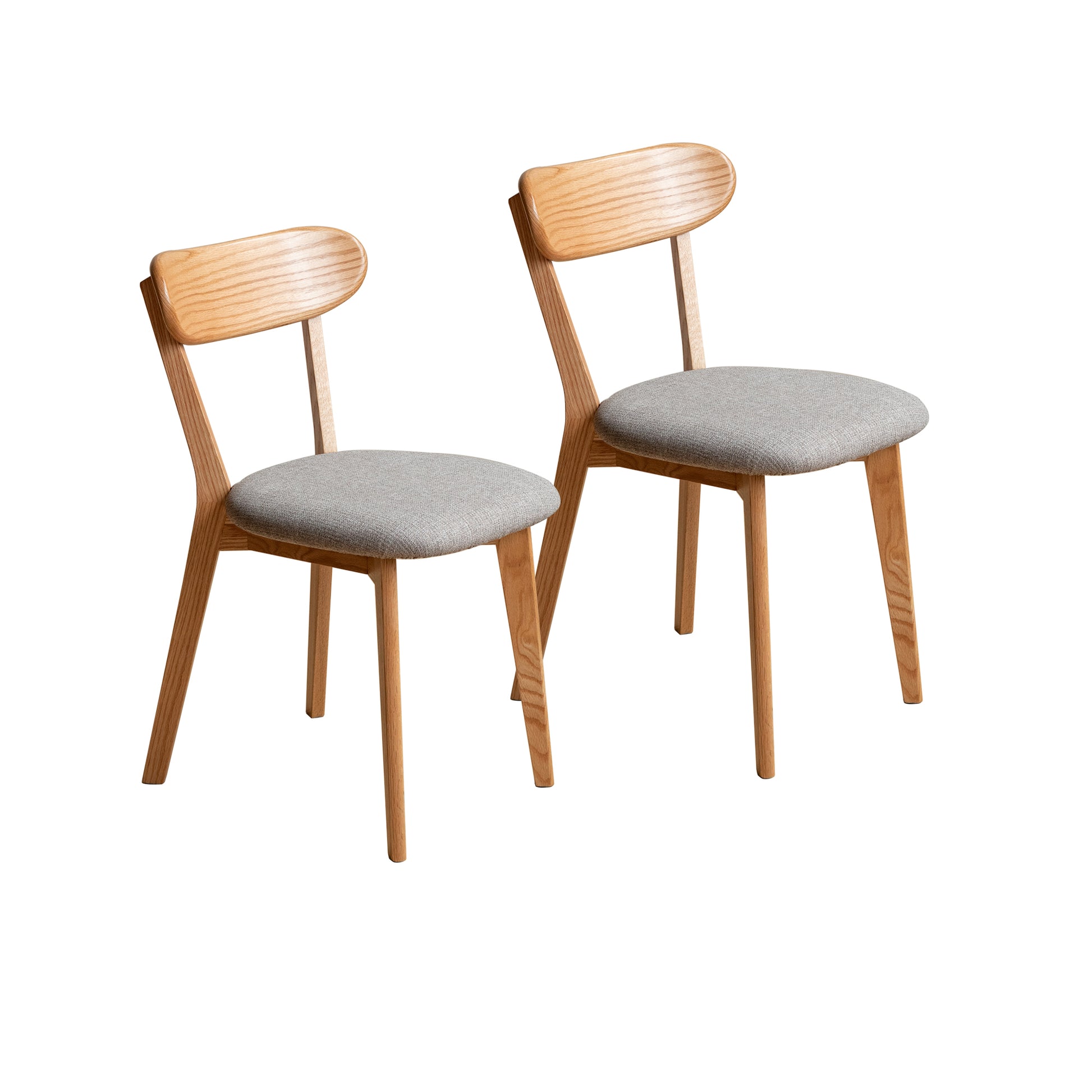 Set of 2/4 Minimalist Solid Oak Dining Chairs Kitchen 47.5x55.5x78cm