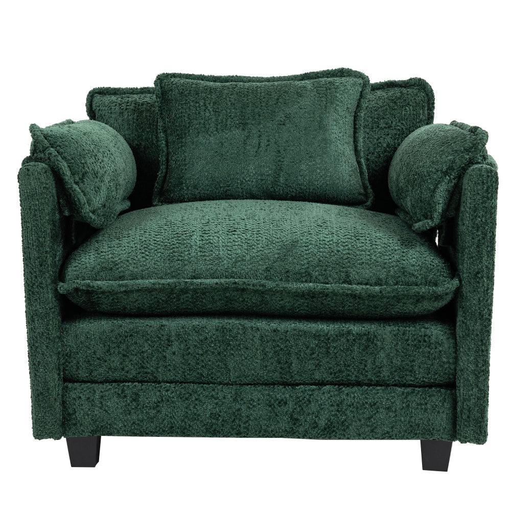 Chic Crate - 55.32*39.76" Oversized Sofa Indoor,Portable ottoman,Boucle Single Sofa Bed with Wider seat,Double deep cushion,Strong wrapping of thick armrests for Living Room,Bedroom.3 Colors.