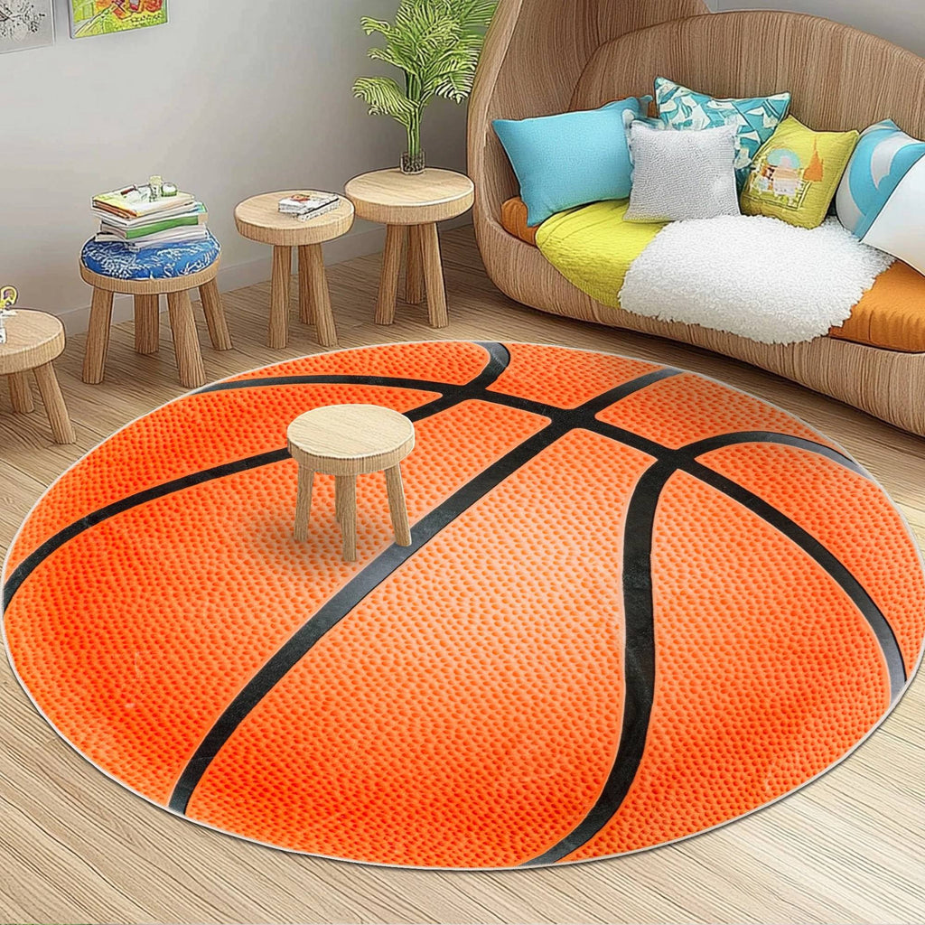 Round Ball Pattern Area Rug, Fluffy Washable Area Rug for Living Room Kids Room Nursery Playroom Decor