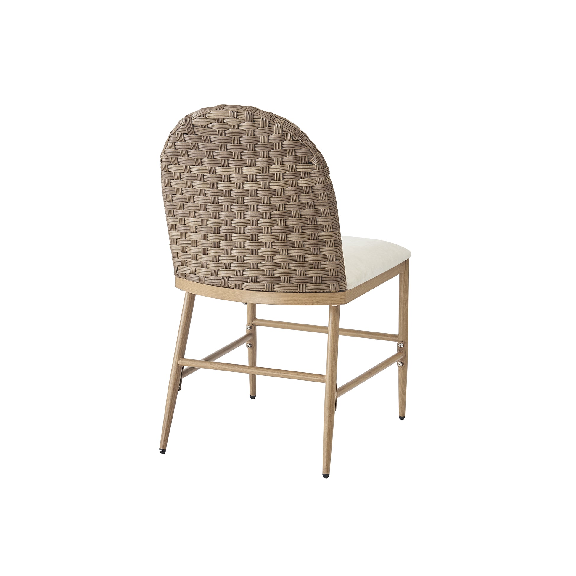Farmhouse Dining Chairs with Artisan Rattan Backrest & Sturdy Iron Frame (Set of 2)