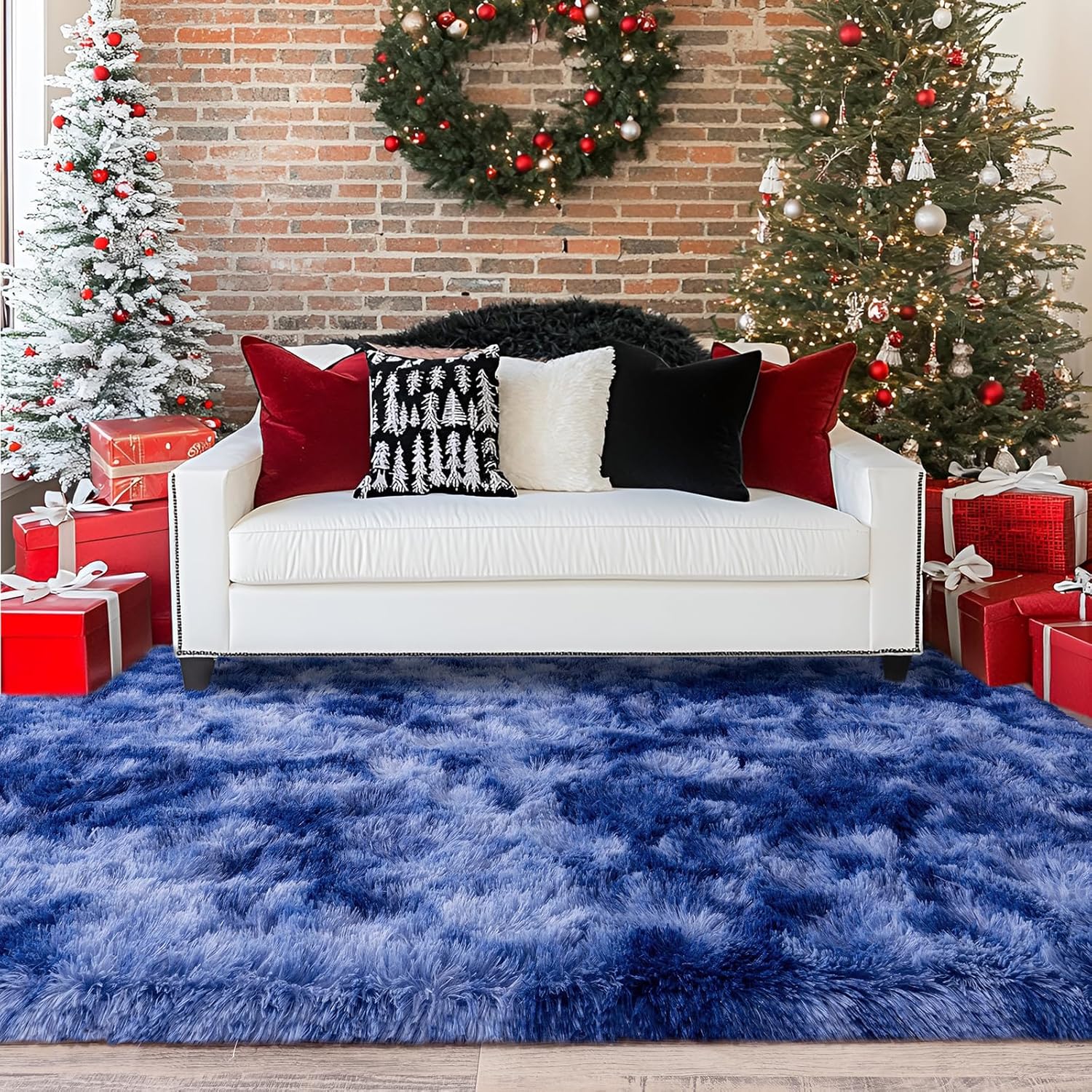 Soft Shag Area Rug 6x9 for Living Room or Bedroom, Fluffy Non-Slip Plush Carpet, Cozy Fuzzy Indoor Rug