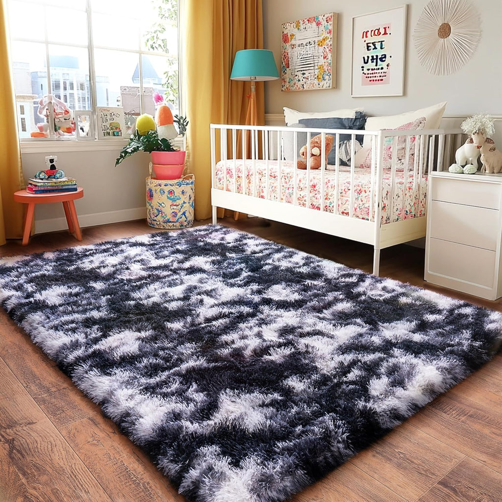 4x6ft Soft Fluffy Area Rug, Non-Slip Shaggy Carpet for Bedroom Living Room, Cozy Plush Floor Rug for Home Decor