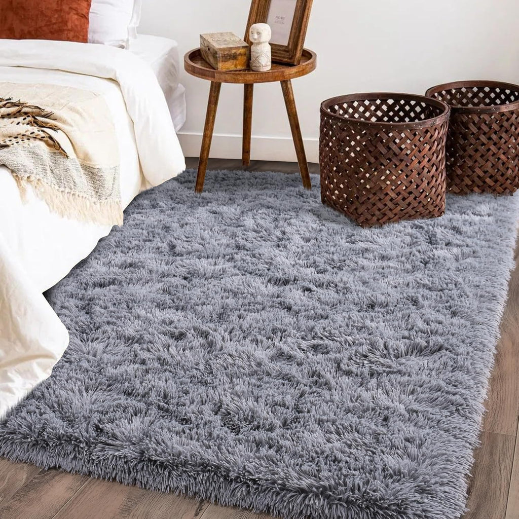 4x6ft Soft Fluffy Area Rug, Non-Slip Shaggy Carpet for Bedroom Living Room, Cozy Plush Floor Rug for Home Decor