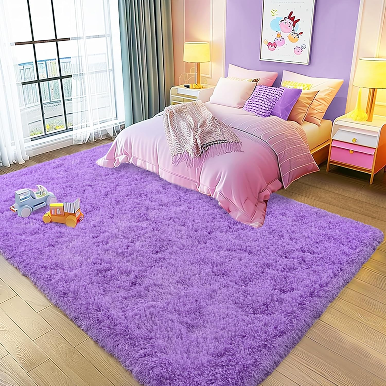 Super Soft Shaggy Rugs Fluffy Carpet, Modern Plush Area Rug for Living Room Bedroom Kids Room