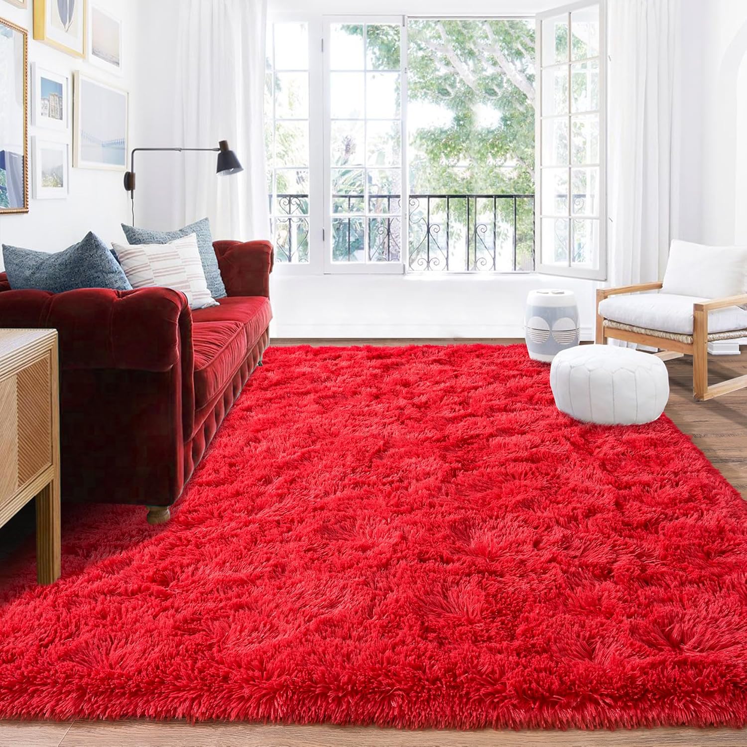 4x6ft Soft Fluffy Area Rug, Non-Slip Shag Carpet for Bedroom, Plush Living Room Rug for Home Dorm Decor