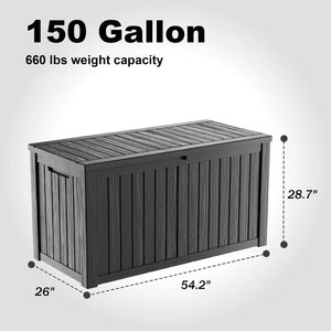 Chic Crate - CycloneDefend 150Gal - Miami-Dade Certified HDPE w/ TriGuard & UV50+ - Hurricane-Proof Pool/Patio Lockbox