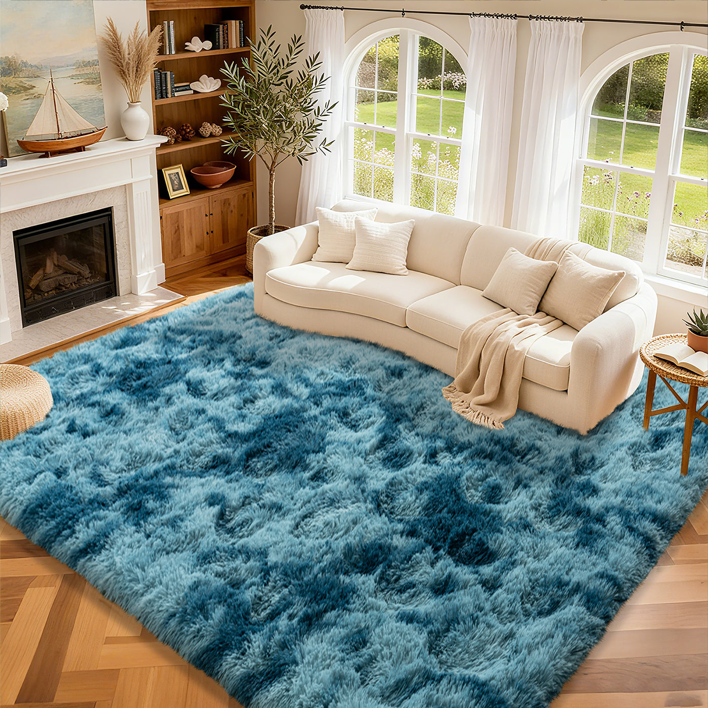 Area Rugs for Living Room Bedroom, Non-Slip Fluffy Soft Shag Carpet for Kids Home Dorm Decor