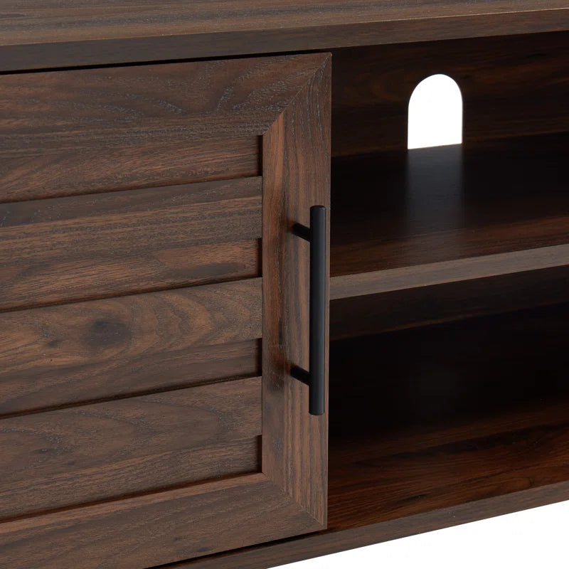 Chic Crate - Bryner Dark Walnut Mid-Century TV Stand for TVs Up to 65" with Storage & Cable Management