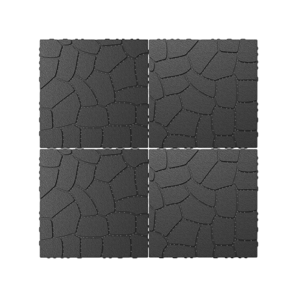 Chic Crate 44Pcs 12'' Stone Texture Interlocking Deck Tiles –  DARK Gray