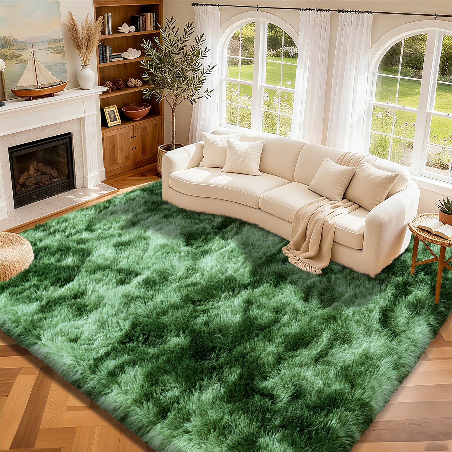 Area Rugs for Living Room Bedroom, Non-Slip Fluffy Soft Shag Carpet for Kids Home Dorm Decor
