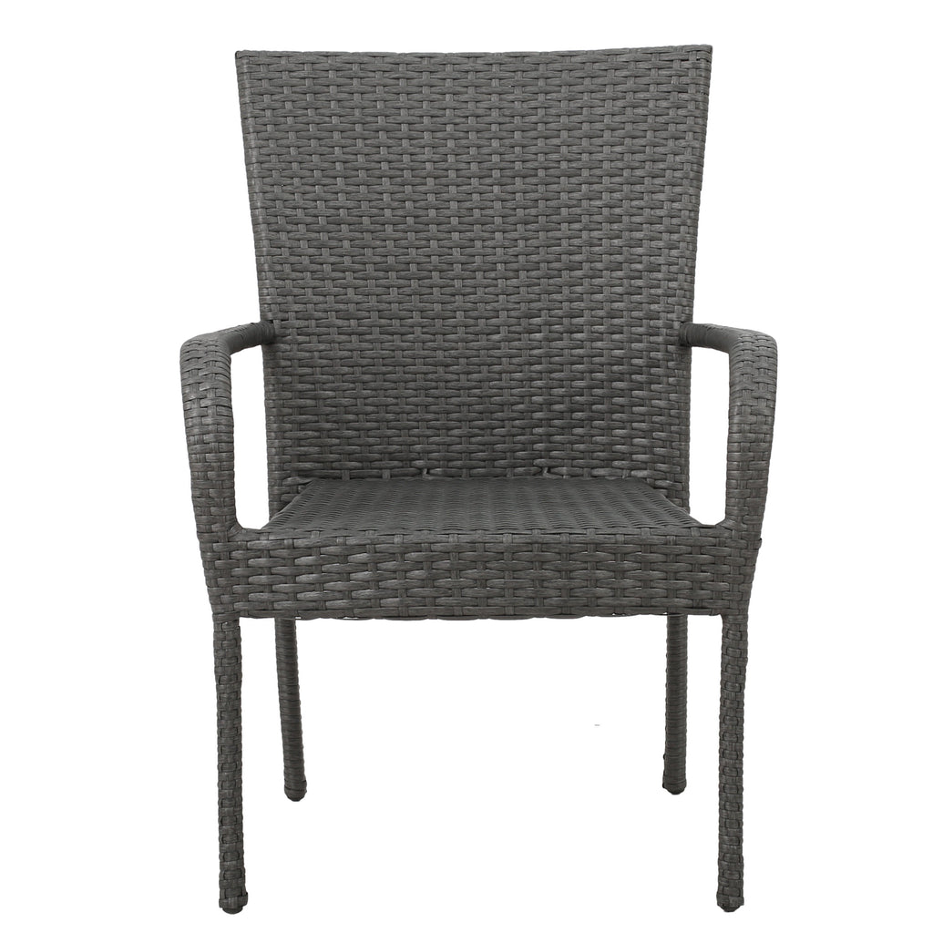 Hand-Woven PE Wicker Stacking Chairs for Modern Outdoor Dining & Garden
