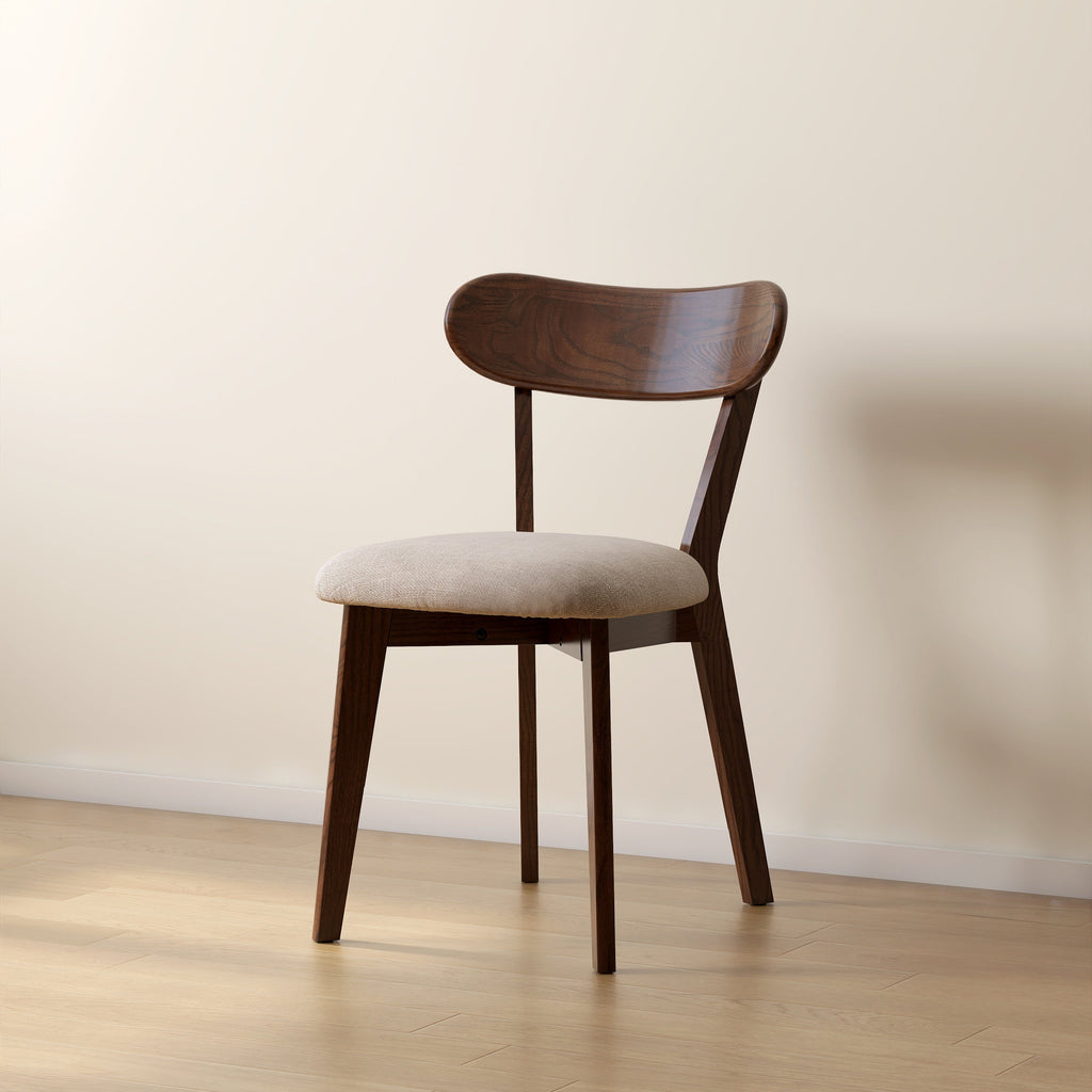 Set of 2/4 Solid Oak Wood Dining Chairs, Farmhouse Natural Wood Finish - 47.5x55.5x78cm