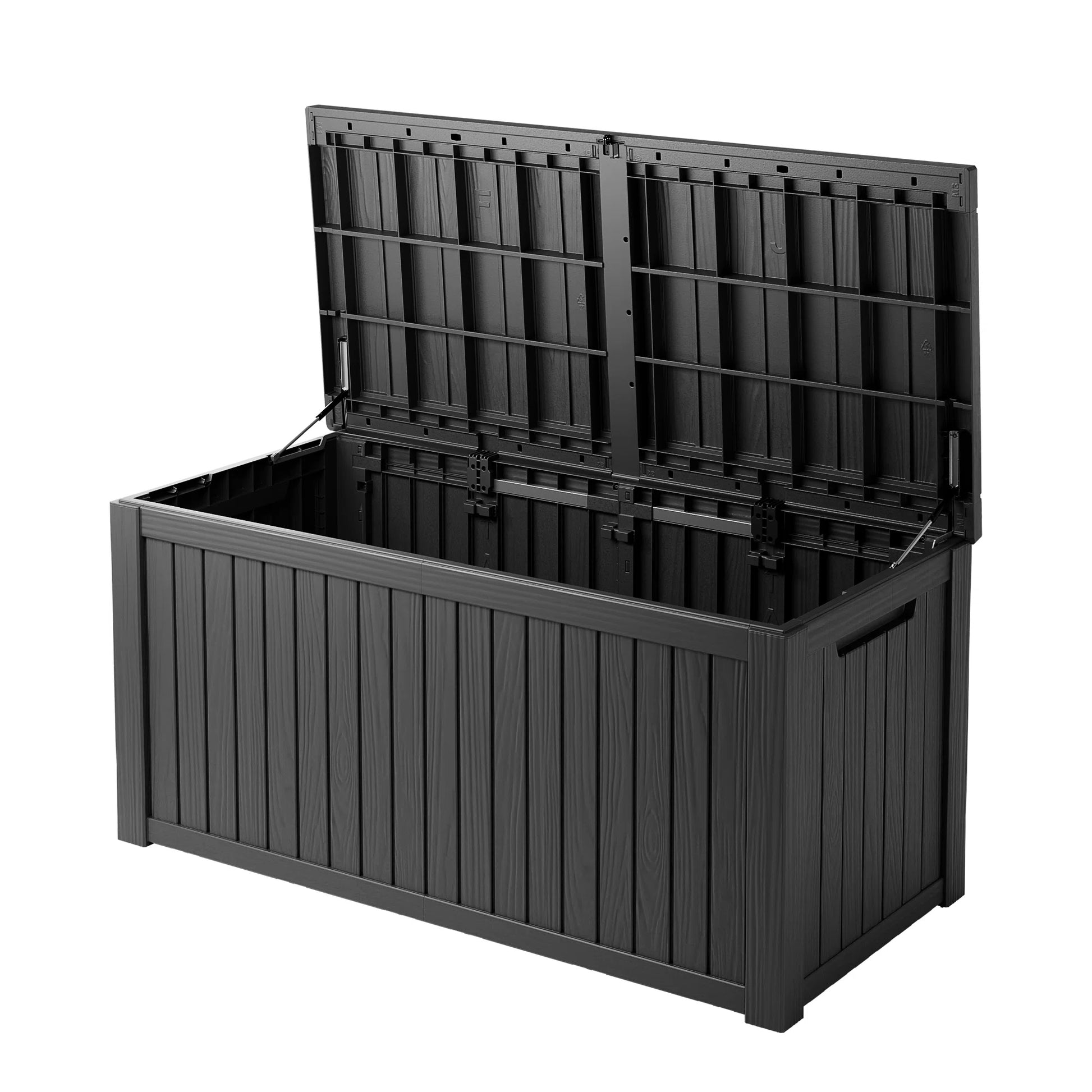 180 Gallon Resin Deck Box, Water-Resistant Lockable Outdoor Storage Box for Patio Organization