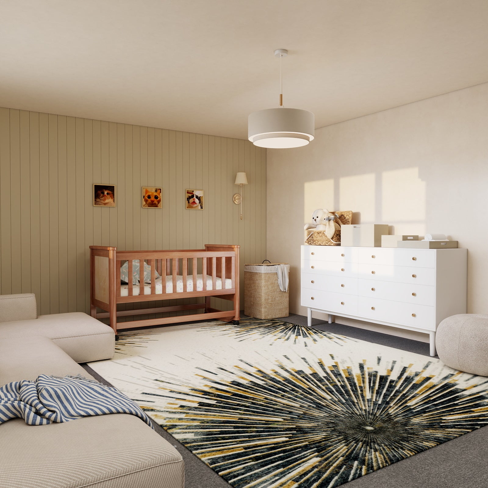 5x7ft Washable Abstract Print Multi-Color Area Rug, Thin Distressed Non-Slip Carpet for Living Room Bedroom,  Home Decor