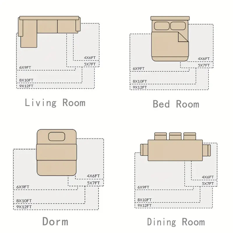 White Shaggy Area Rug with 4 Reusable Stickers, Super Soft Fluffy Non-Slip Carpet for Living Room