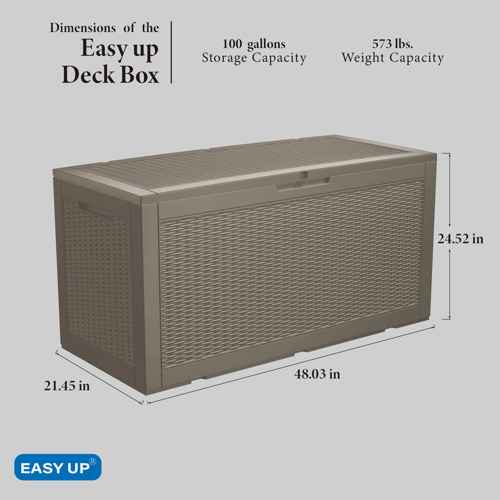 Chic Crate - 100 Gallon Water Resistant Resin Lockable Deck Box