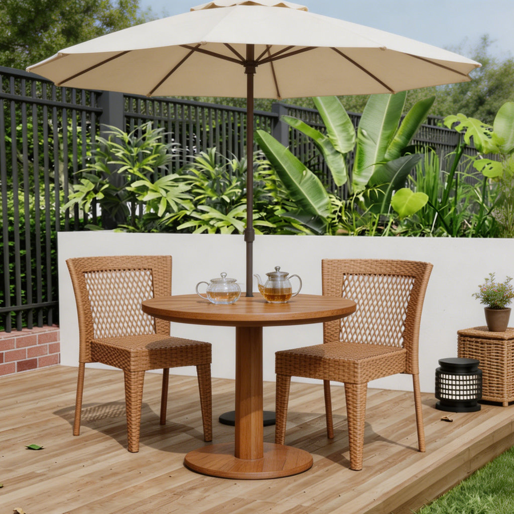 Outdoor Stacking Side Chairs Set of 2 All-Weather Patio Dining Chairs for Garden