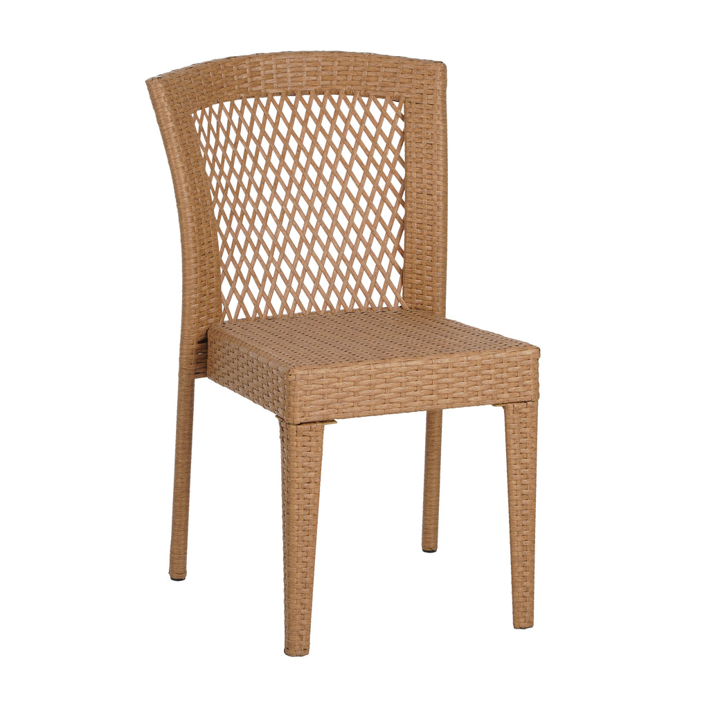 Outdoor Stacking Side Chairs Set of 2 All-Weather Patio Dining Chairs for Garden
