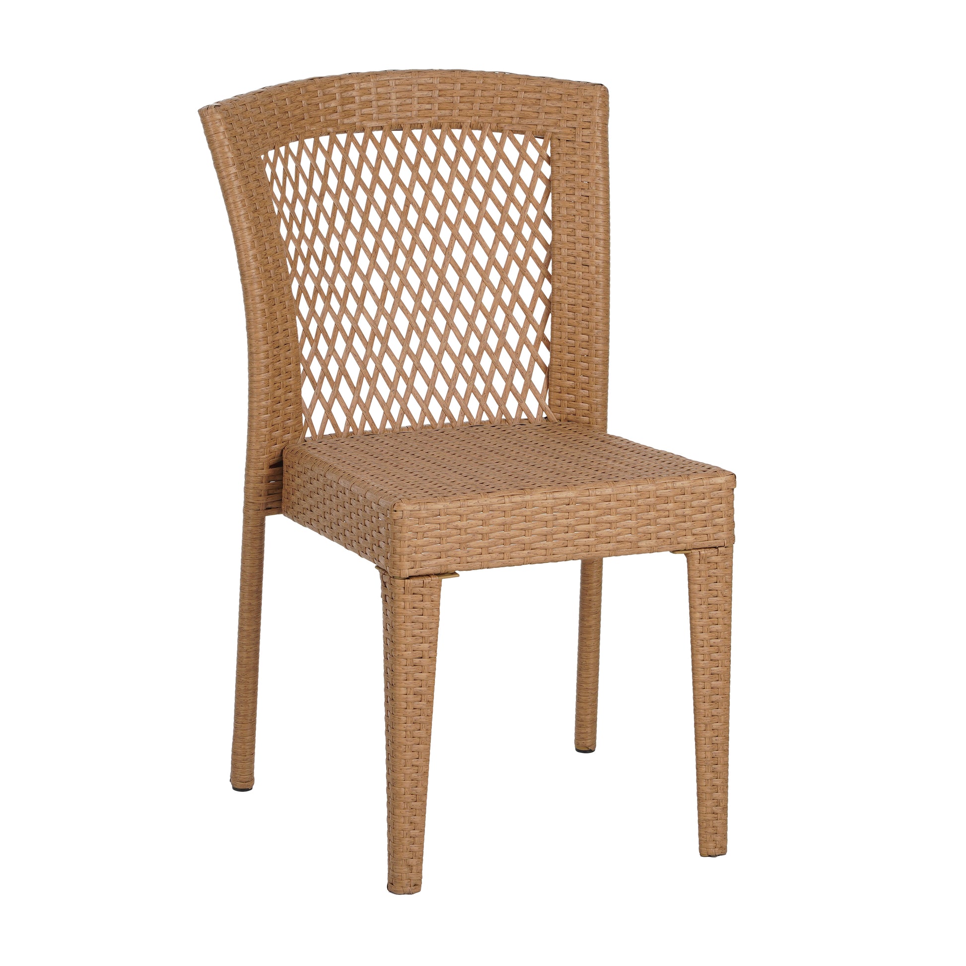 Outdoor Stacking Side Chairs Set of 2 All-Weather Patio Dining Chairs for Garden
