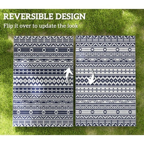Chic Crate Outdoor Rug, Waterproof Plastic Rug with Carry Bag, for Patio Camping Beach Deck Porch Balcony