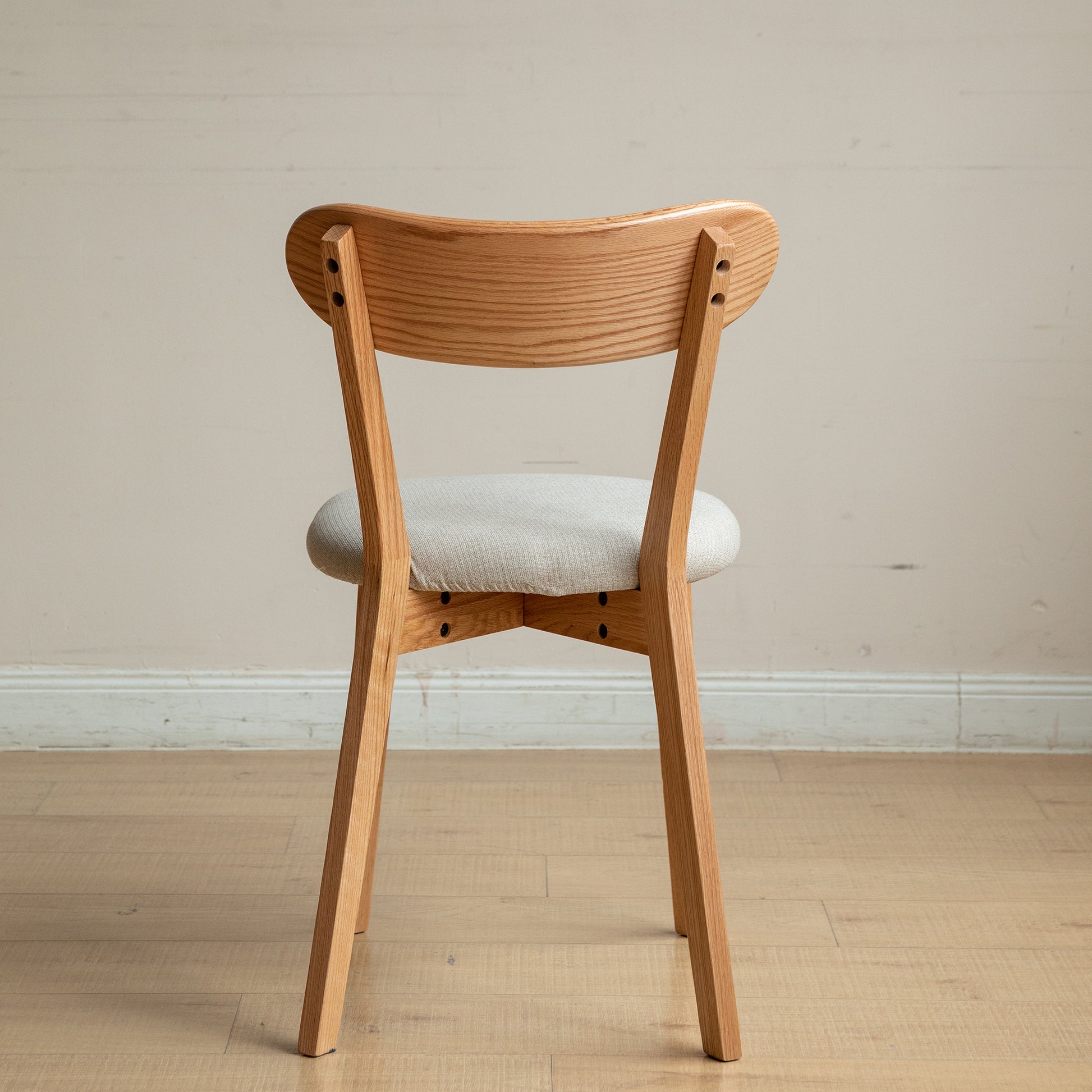 Set of 2 Classic Solid Oak Wood Dining Chairs Indoor 47.5x55.5x78cm