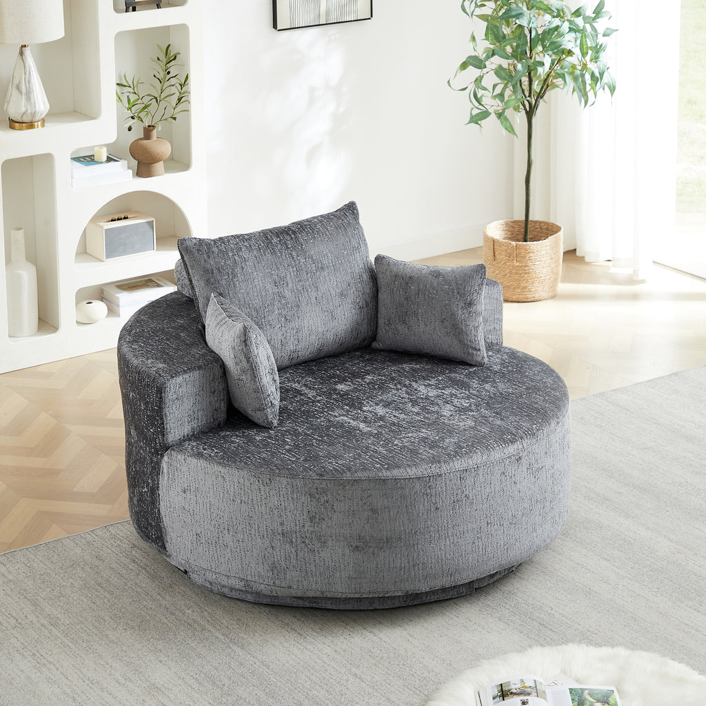 Fluffy Swivel Chair Modern Sleeper Chair for Living Room Bedroom Lounge and Home Theater