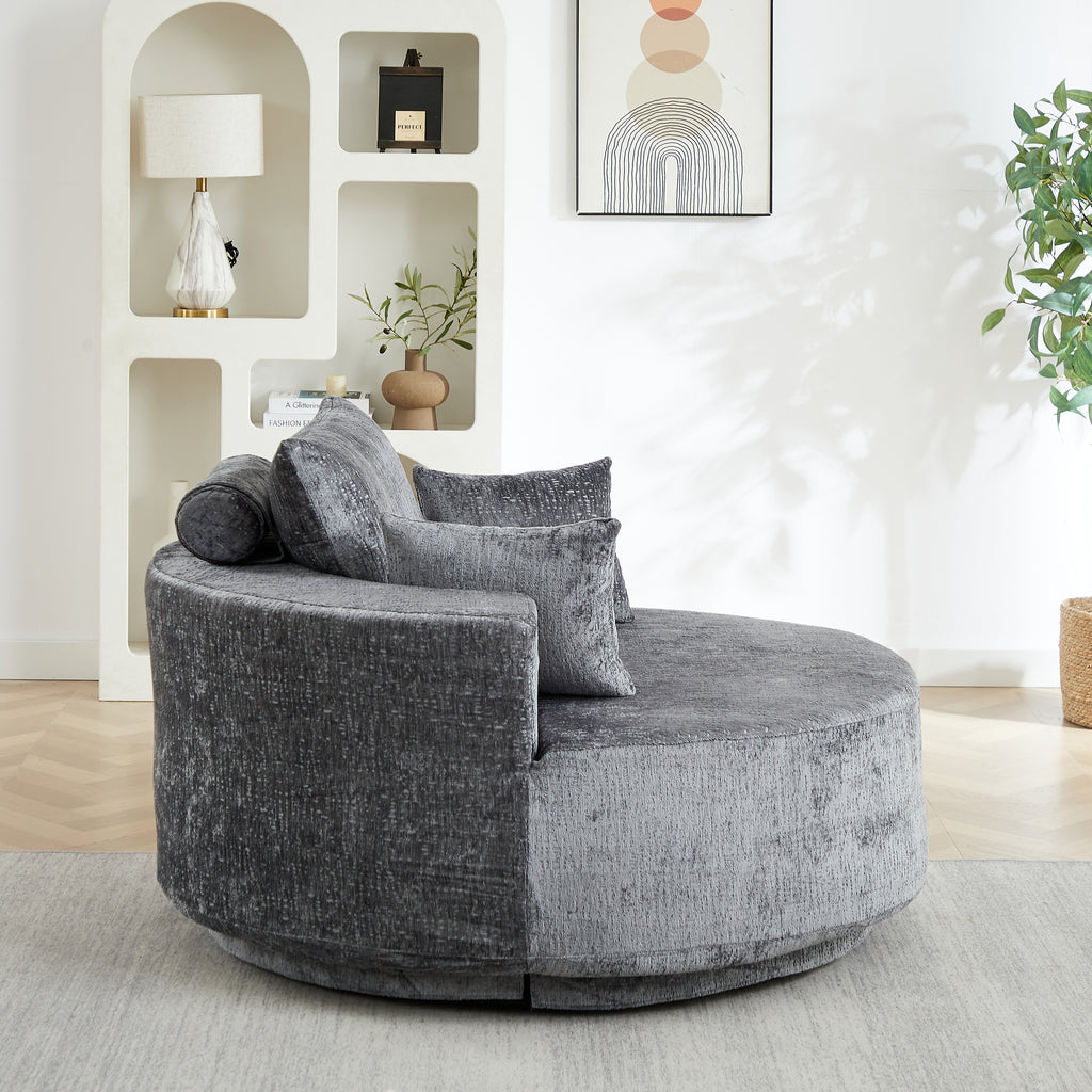 Fluffy Swivel Chair Modern Sleeper Chair for Living Room Bedroom Lounge and Home Theater