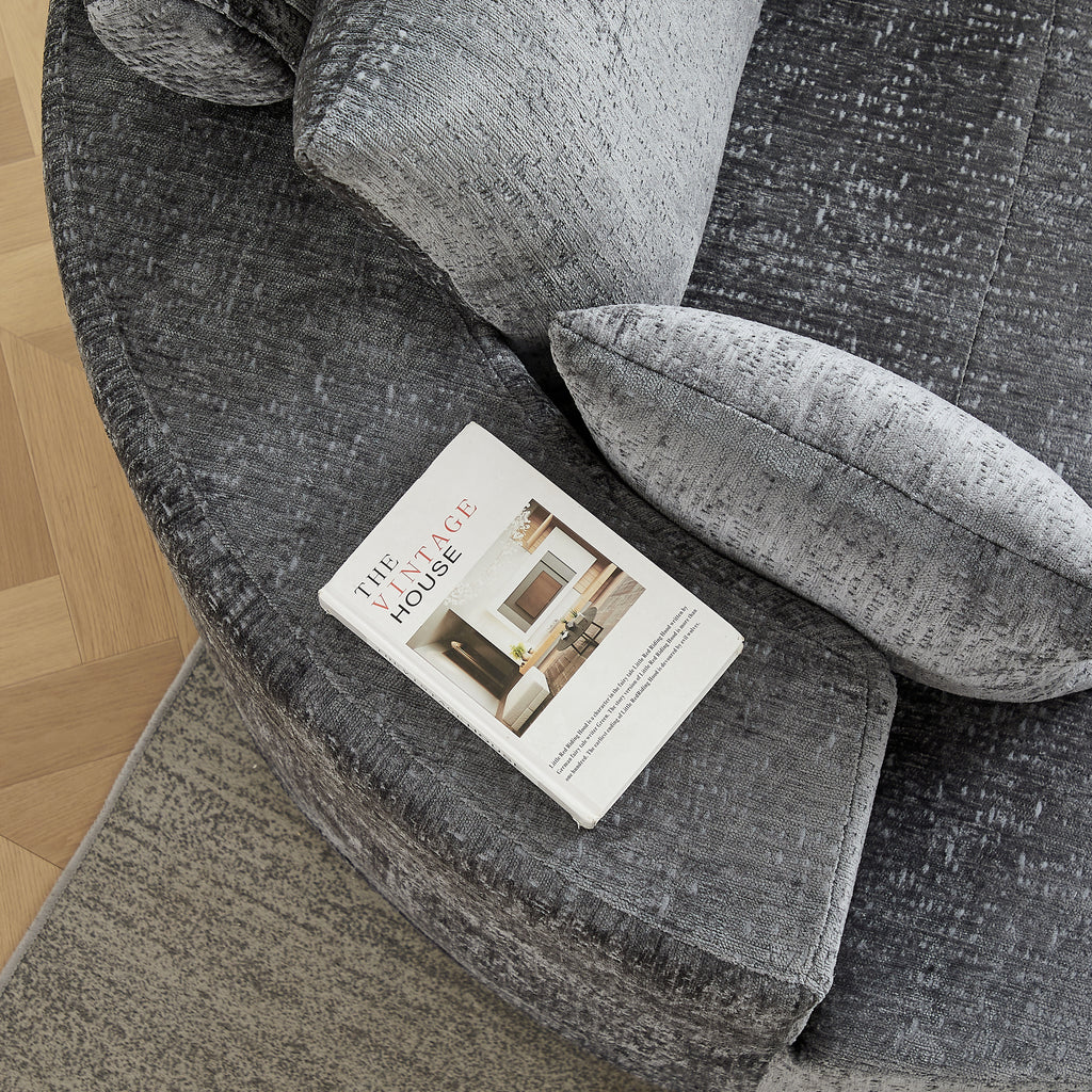 Fluffy Swivel Chair Modern Sleeper Chair for Living Room Bedroom Lounge and Home Theater