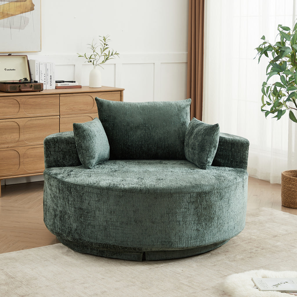 360 Degree Swivel Sleeper Chair Cozy Foam Chair for Living Room and Projection Room