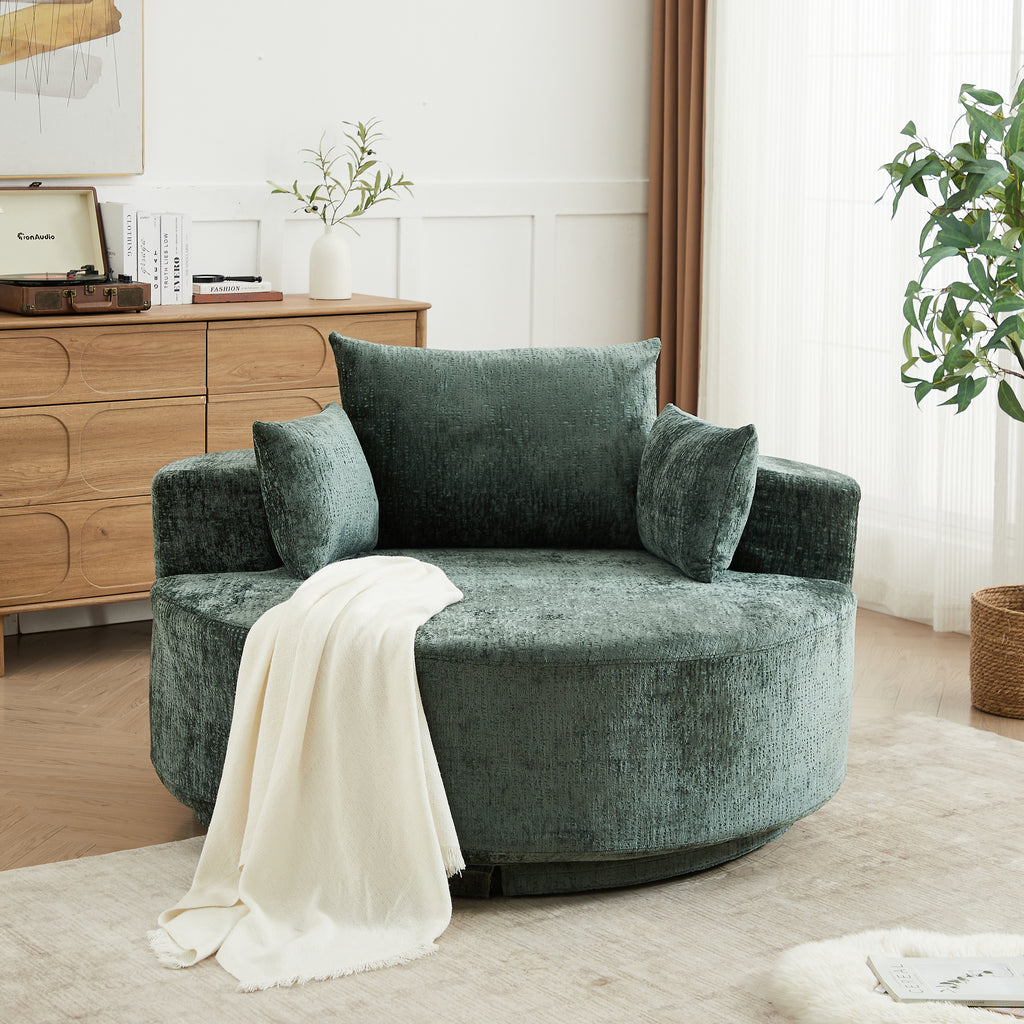 360 Degree Swivel Sleeper Chair Cozy Foam Chair for Living Room and Projection Room