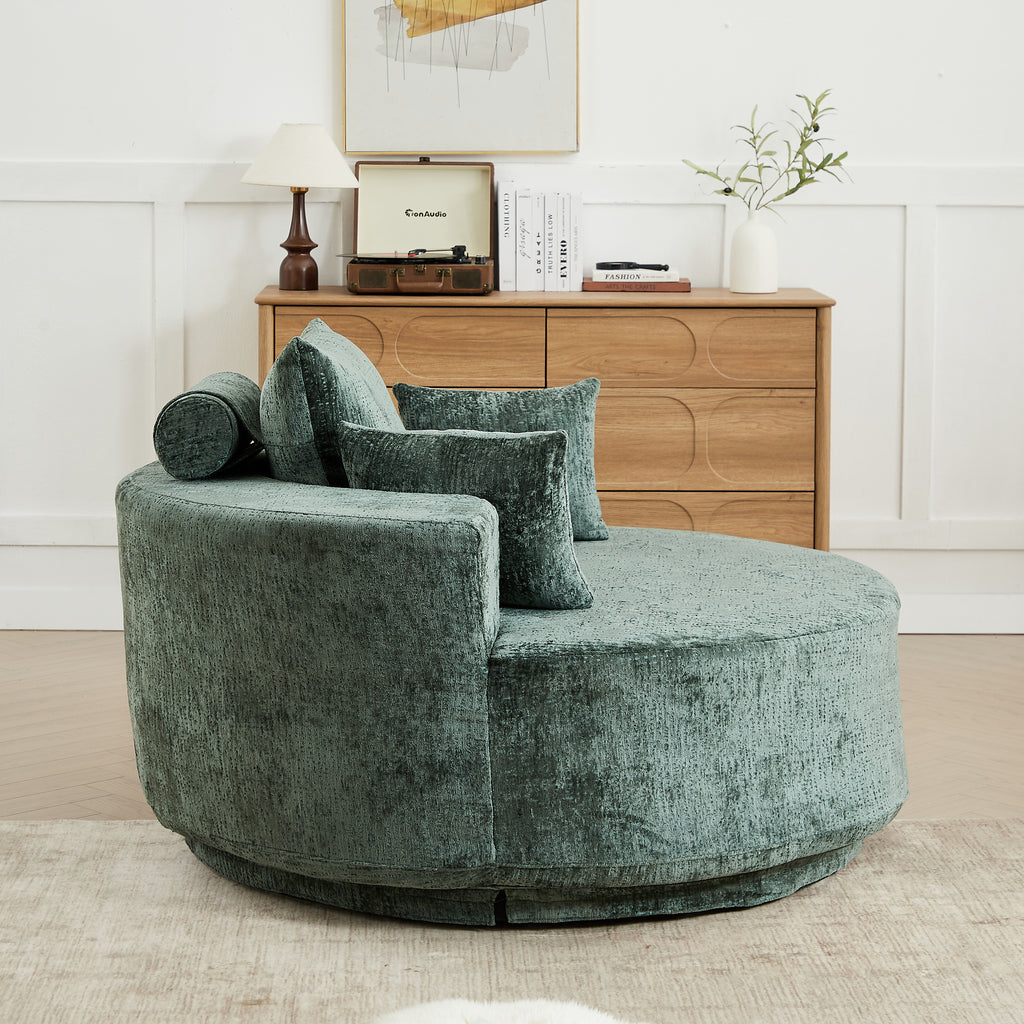 360 Degree Swivel Sleeper Chair Cozy Foam Chair for Living Room and Projection Room