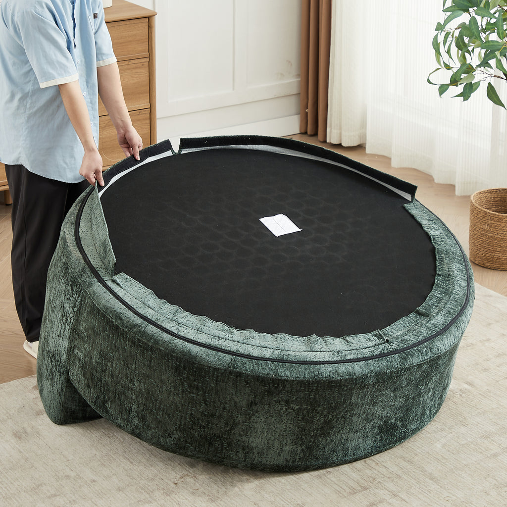 360 Degree Swivel Sleeper Chair Cozy Foam Chair for Living Room and Projection Room