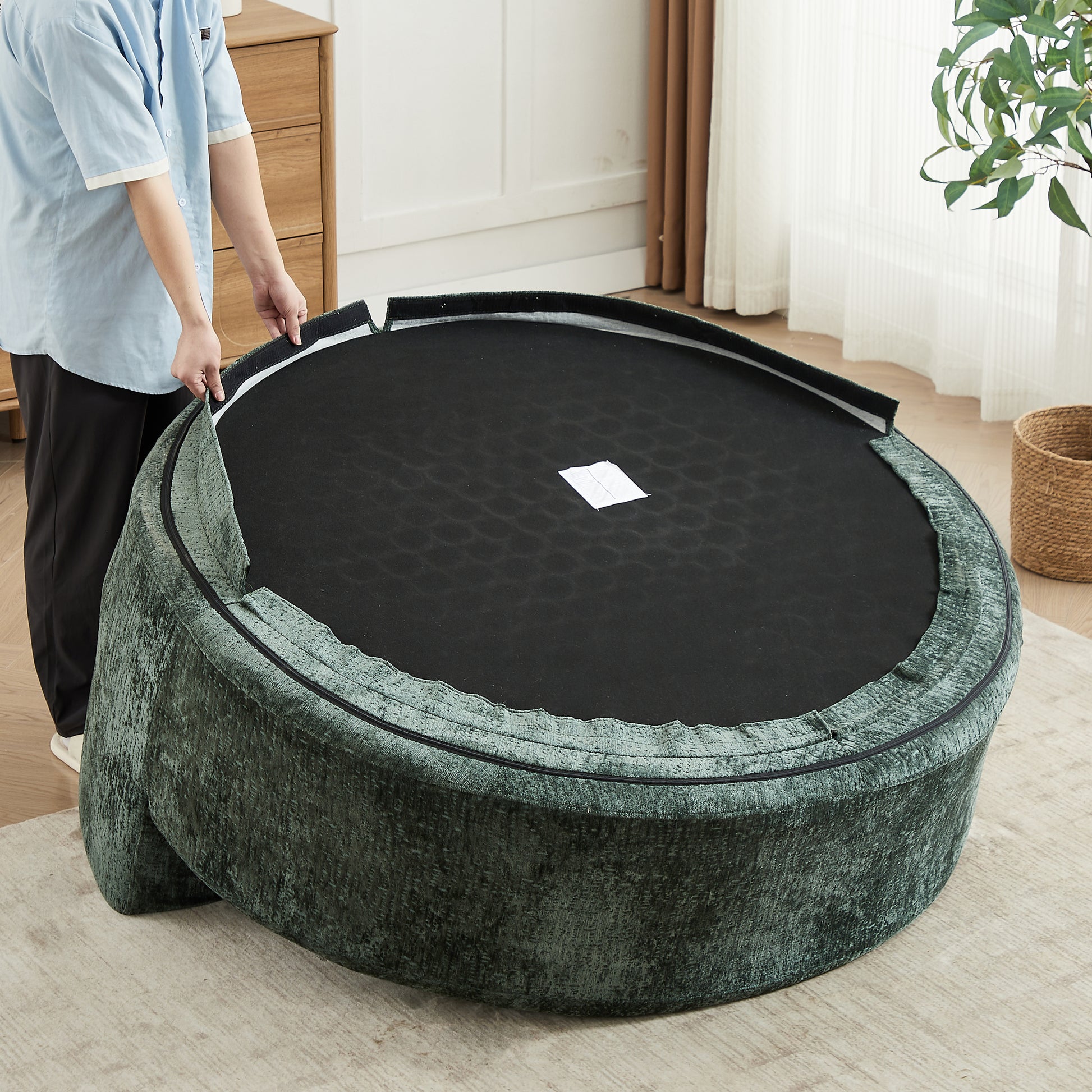 360 Degree Swivel Sleeper Chair Cozy Foam Chair for Living Room and Projection Room