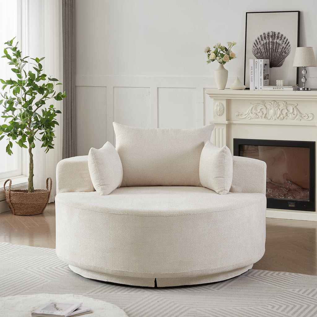 Cozy Corduroy Swivel Chair Modern Sleeper Chair for Living Room Bedroom and Home Lounge
