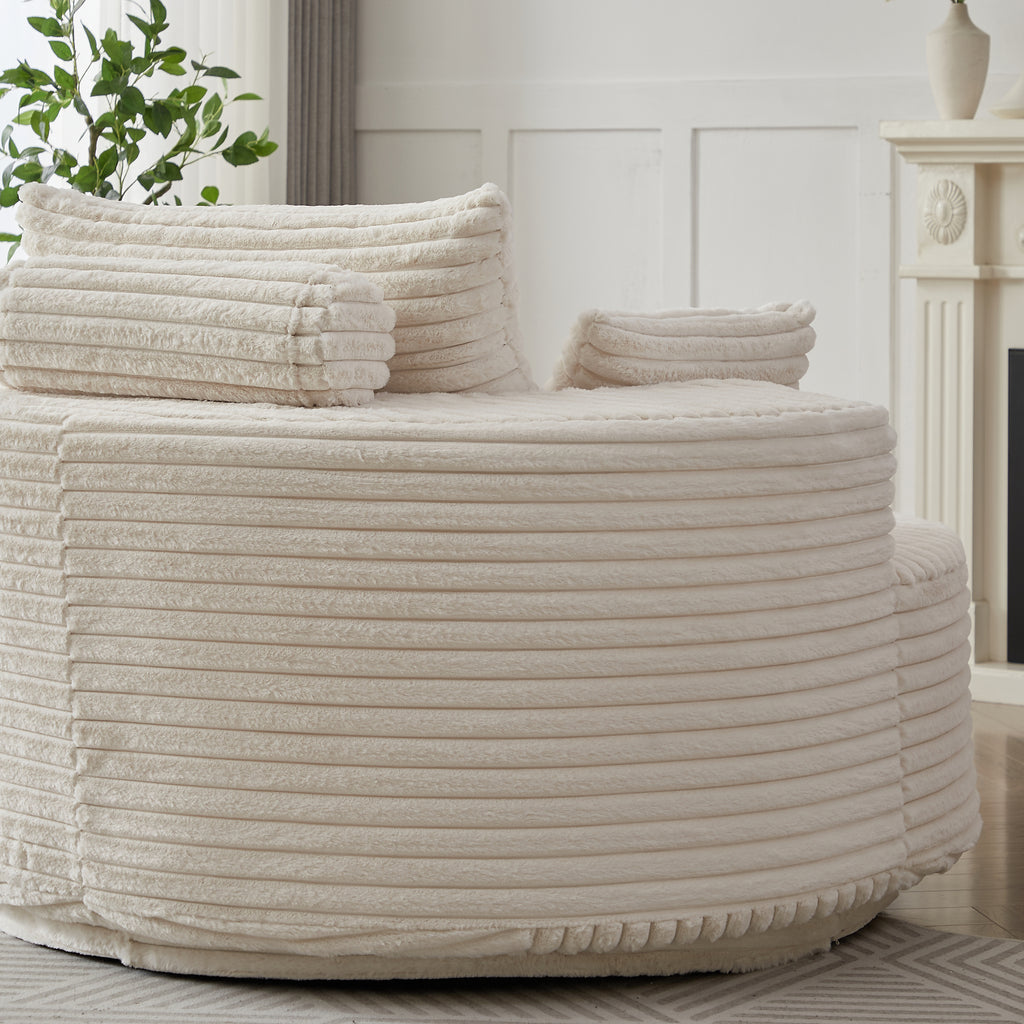 Soft Upholstered Swivel Chair Comfortable Modern Sleeper for Bedroom and Lounge Area